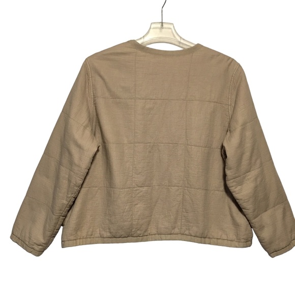 Old Navy Tan Quilted Jacket Open front Cotton XXL NEW OR LIKE NEW - Picture 2 of 12